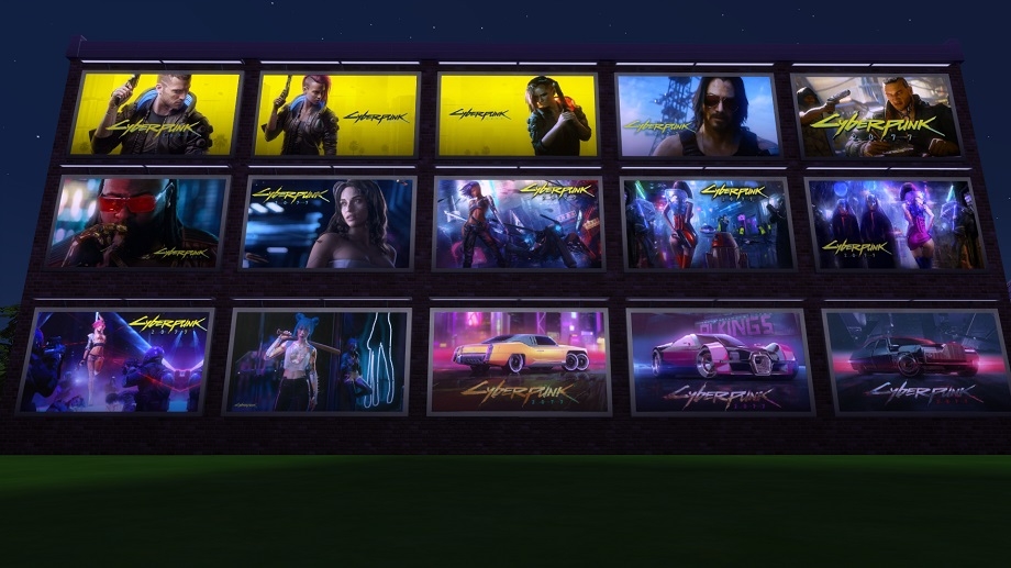 Celebrating Cyberpunk 2077 - with a CC Billboard object mod.
